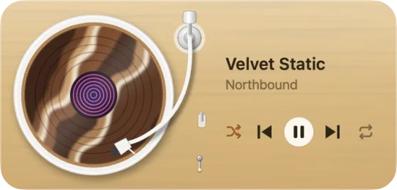 The widget as the Coffee and Cream turntable