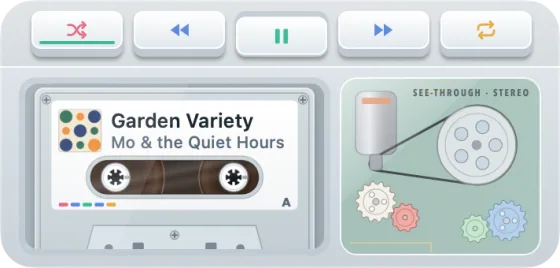 The widget as the Crystal Clear cassette deck