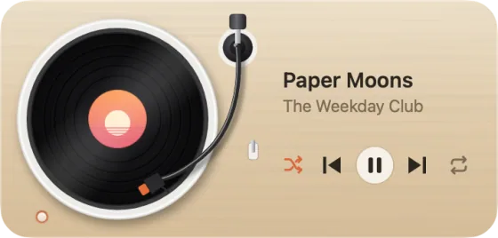 The widget as the Nordic Oak turntable