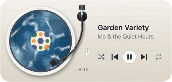 The widget as the Ocean Swirl turntable