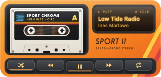 The widget as the Sunset Sport cassette deck