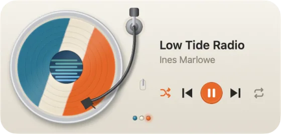The widget as the Tri-Stripe turntable